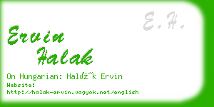 ervin halak business card